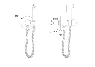 Гигиенический душ со смесителем Wonzon & Woghand WW-88829909-BG с термостатом брашированное золото